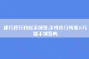 建行跨行转账手续费,手机银行转账10万要手续费吗