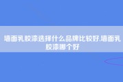 墙面乳胶漆选择什么品牌比较好,墙面乳胶漆哪个好