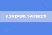 表达效果有哪些(句子的表达效果)