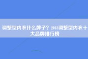 调整型内衣什么牌子？2018调整型内衣十大品牌排行榜