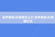 造梦西游2白骨精怎么打,造梦西游2白骨精打法