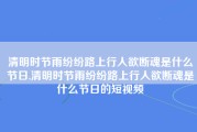 清明时节雨纷纷路上行人欲断魂是什么节日,清明时节雨纷纷路上行人欲断魂是什么节日的短视频