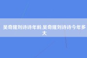 吴奇隆刘诗诗年龄,吴奇隆刘诗诗今年多大