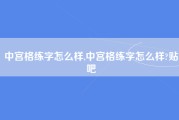 中宫格练字怎么样,中宫格练字怎么样?贴吧