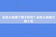 自热火锅哪个牌子好吃？自热火锅排行前十名