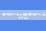 打开网页字体变小,电脑网页打开字体变小怎么办