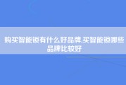 购买智能锁有什么好品牌,买智能锁哪些品牌比较好