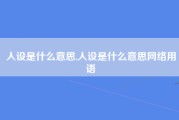 人设是什么意思,人设是什么意思网络用语