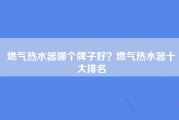 燃气热水器哪个牌子好？燃气热水器十大排名