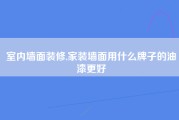 室内墙面装修,家装墙面用什么牌子的油漆更好