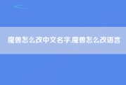 魔兽怎么改中文名字,魔兽怎么改语言