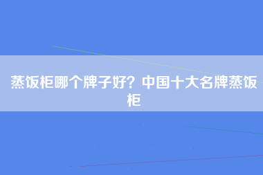 蒸饭柜哪个牌子好？中国十大名牌蒸饭柜