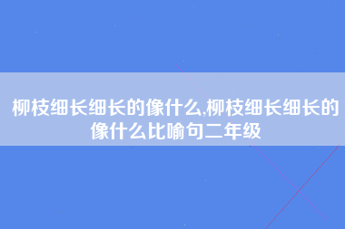 柳枝细长细长的像什么,柳枝细长细长的像什么比喻句二年级