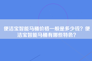 便洁宝智能马桶价格一般是多少钱？便洁宝智能马桶有哪些特色？