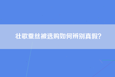 壮歌蚕丝被选购如何辨别真假？