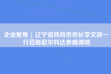 企业聚焦 | 辽宁省铁岭市市长李文飙一行莅临尼尔科达参观调研