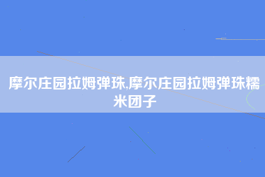 摩尔庄园拉姆弹珠,摩尔庄园拉姆弹珠糯米团子