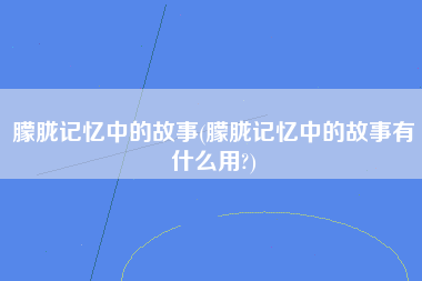 朦胧记忆中的故事(朦胧记忆中的故事有什么用?)