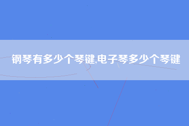 钢琴有多少个琴键,电子琴多少个琴键